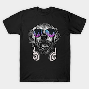 Dog with headphones and cool music glasses T-Shirt